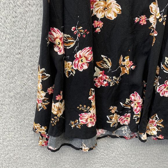 Torrid Floral Print Sleeveless SunDress Size 00 in Black Strappy Flowy Vneck - Picture 10 of 14